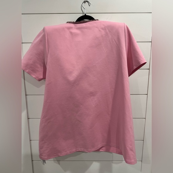 NWT AREA pink crystal bow v neck t shirt dress - Picture 10 of 12